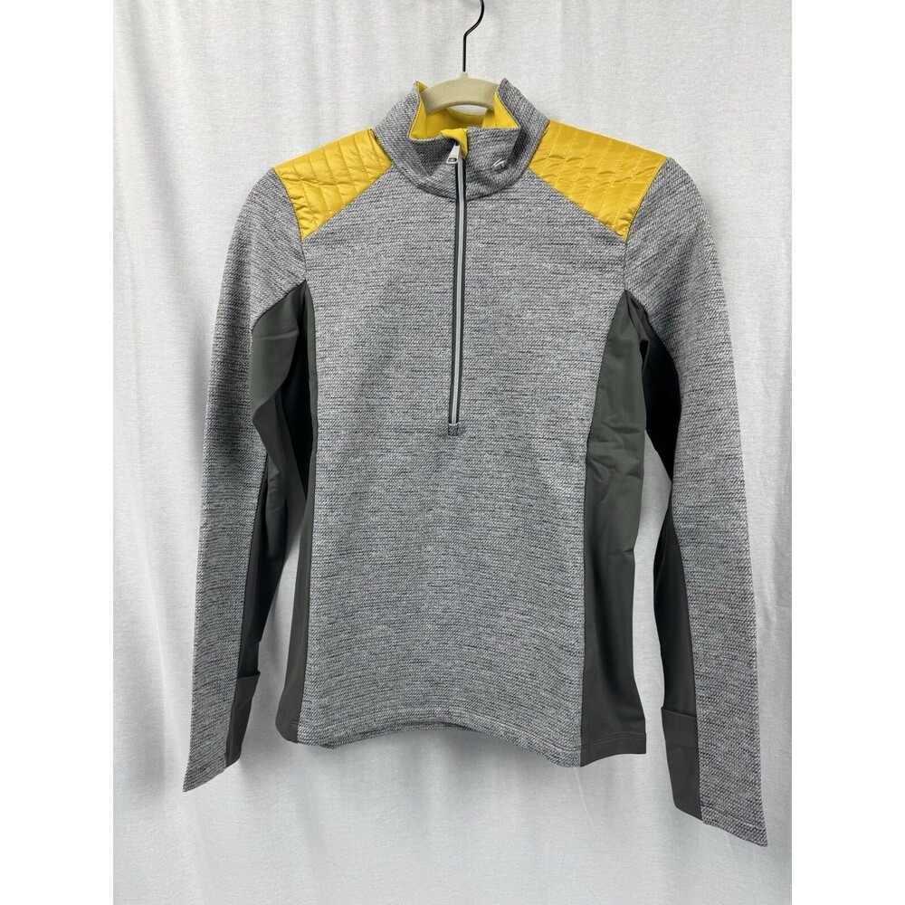 Kjus Forun Ski Midlayer Half-zip, Women's Medium 38, Yellow and Gray, New